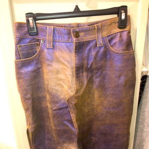 Donald Pliner vintage metallic purple leather skirt